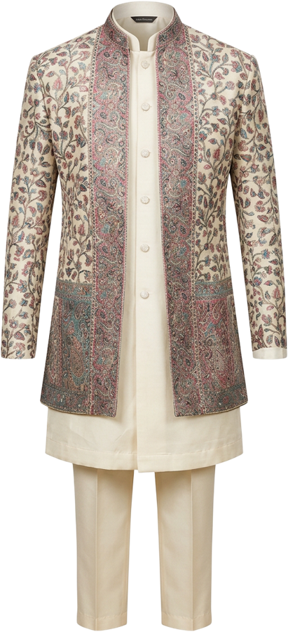 AI-generated garment reference: complete Indo-Western, without a wearer