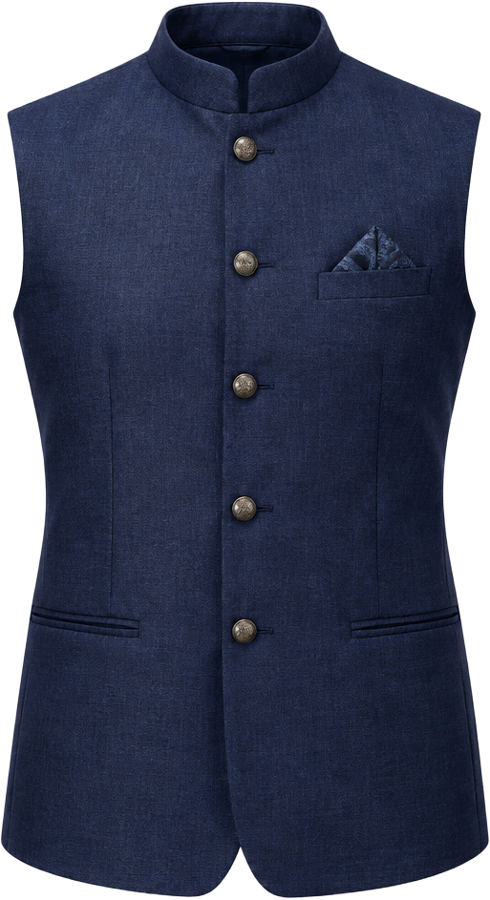 AI-generated garment reference: complete Nehru Jacket, without a wearer