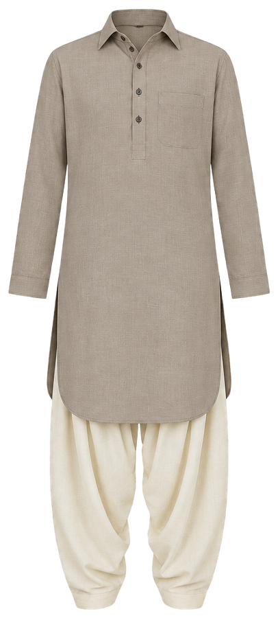AI-generated garment reference: complete Pathani, without a wearer