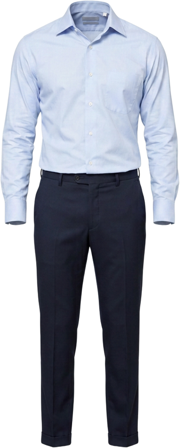 AI-generated garment reference: complete Shirt-Pant Set, without a wearer