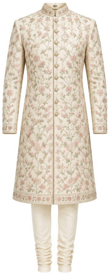 AI-generated garment reference: complete Sherwani, without a wearer