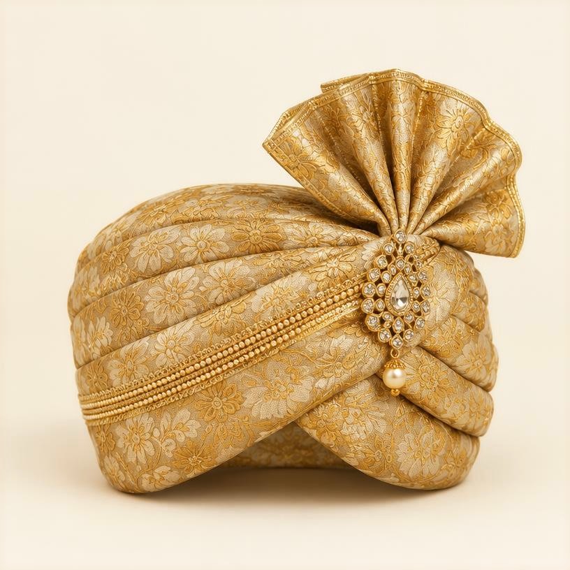 Gold Brocade Pagdi